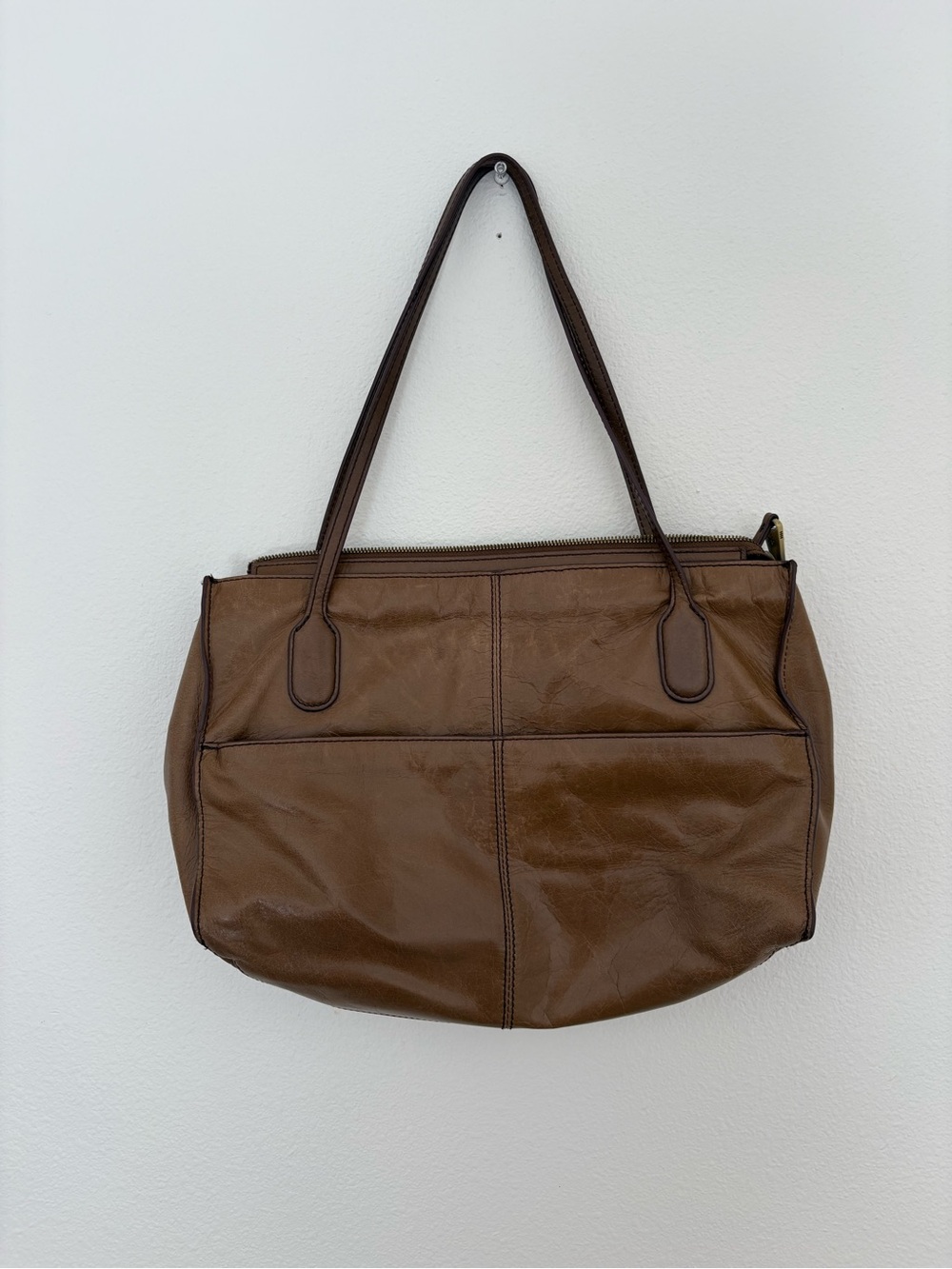 HOBO Friar Classic Brown Leather Tote Bag - Women's Carryall